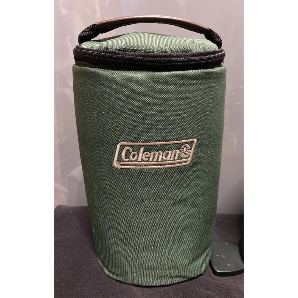 Coleman Green Propane Stand Lantern Model 5155A With Soft Zippered Carry Case
